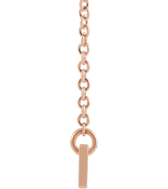 87363 Necklace 14K Rose 30 X 3.5 Mm 18 In Polished Engravable Bar Necklace