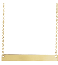 87363 Necklace 18K Yellow Gold-Plated Sterling Silver 30 X 3.5 Mm 16 In Polished Engravable Bar Necklace