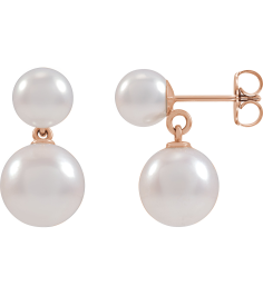 88197 Earring Set Cultured Freshwater Pearl Pearl 6-6.5 Mm 14K Rose Cultured White Freshwater Pearl Pair Friction Backs Included Polished Pearl Drop Earrings