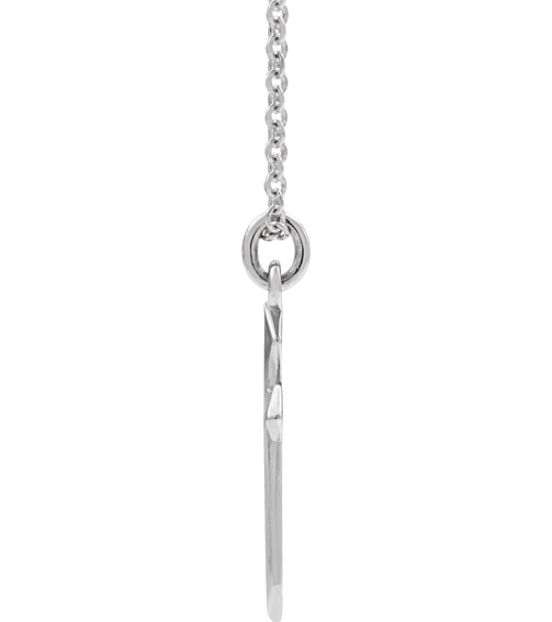 R41293 Necklace 14K White 10 X 6 Mm 18 In Polished Cross Necklace