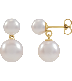 88197 Earring Set Cultured Freshwater Pearl Pearl 6-6.5 Mm 14K Yellow Cultured White Freshwater Pearl Pair Friction Backs Included Polished Pearl Drop Earrings
