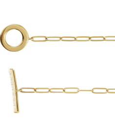 Brc895 Bracelet 14K Yellow Set Natural Diamond Round 1.5 Mm 7 In I1, G-H Polished 110 Ctw Diamond Toggle Bracelet