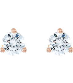 66233 14K Rose Set Round Lab-Grown Diamond Pair 2.5Mm 16 Ctw Si1-Si2, G-H Friction Friction Backs Included 3-Prong Polished 16 Ctw Lab-Grown Diamond Sud Earrings