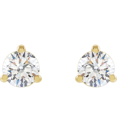 66233 14K Yellow Set Round Lab-Grown Diamond Pair 2.5Mm 16 Ctw Vs, F+ Friction Friction Backs Included 3-Prong Polished 16 Ctw Lab-Grown Diamond Sud Earrings
