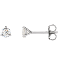 66233 14K White Set Round Lab-Grown Diamond Pair 2.5Mm 16 Ctw Vs, F+ Friction Friction Backs Included 3-Prong Polished 16 Ctw Lab-Grown Diamond Sud Earrings