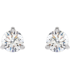 66233 14K White Set Round Lab-Grown Diamond Pair 2.5Mm 16 Ctw Vs, F+ Friction Friction Backs Included 3-Prong Polished 16 Ctw Lab-Grown Diamond Sud Earrings