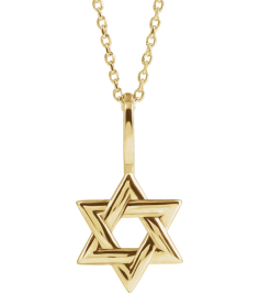 88329 Necklace 14K Yellow 19.6 X 10.4 Mm 16-18 In Polished Star Of David Necklace