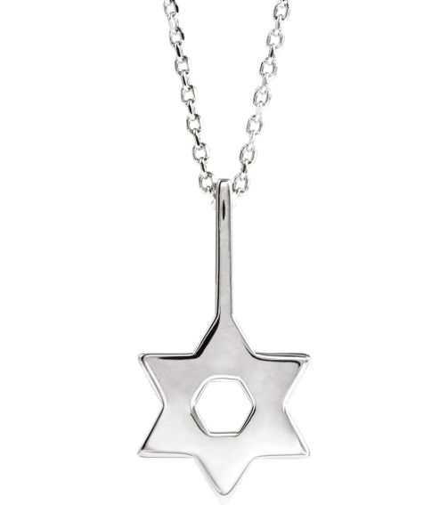 88329 Necklace 14K White 19.6 X 10.4 Mm 16-18 In Polished Star Of David Necklace