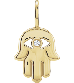 88211 Pendant Set 14K Yellow Round Natural Diamond 1.7Mm 0.02 Ct I1, G-H Polished .02 Ct Natural Diamond Hamsa Hand Pendant