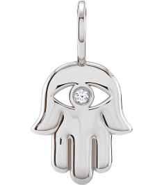 88211 Pendant Set Platinum Round Natural Diamond 1.7Mm 0.02 Ct Si2-Si3, G-H Polished .02 Ct Natural Diamond Hamsa Hand Pendant