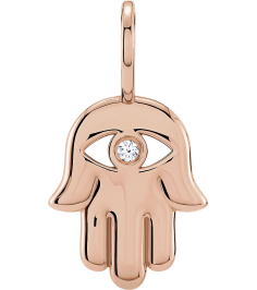 88211 Pendant Set 14K Rose Round Natural Diamond 1.7Mm 0.02 Ct I1, G-H Polished .02 Ct Natural Diamond Hamsa Hand Pendant