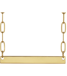 88328 Necklace 14K Yellow 30 X 3.5 Mm 16 In Polished Engravable Bar Necklace