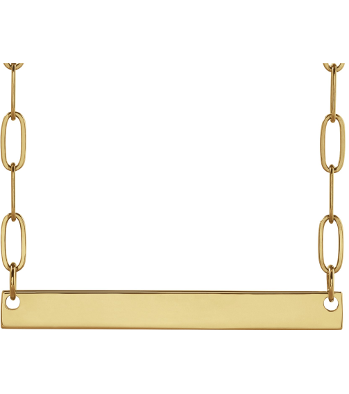 88328 Necklace 14K Yellow 30 X 3.5 Mm 16 In Polished Engravable Bar Necklace