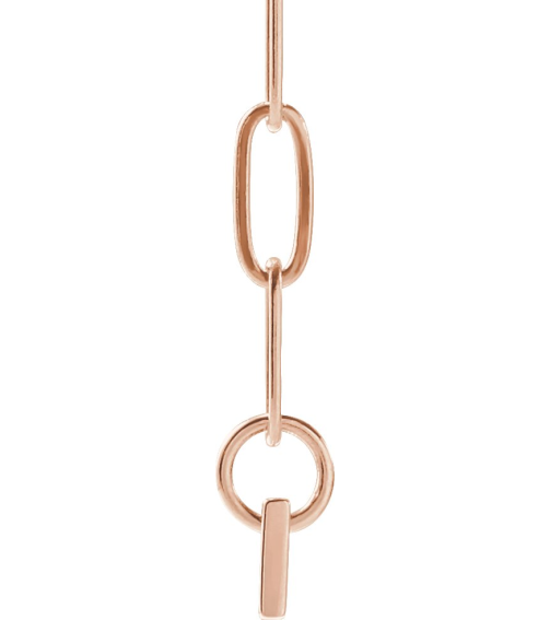 88328 Necklace 14K Rose 30 X 3.5 Mm 16 In Polished Engravable Bar Necklace