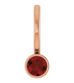 88105 Pendant Set 14K Rose Round Natural Mozambique Garnet 3 Mm Polished Natural Mozambique Garnet Bezel-Set Pendant