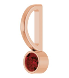 88105 Pendant Set 14K Rose Round Natural Mozambique Garnet 3 Mm Polished Natural Mozambique Garnet Bezel-Set Pendant