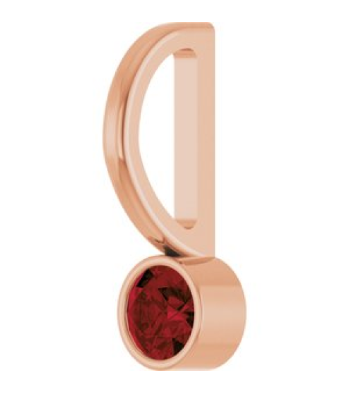 88105 Pendant Set 14K Rose Round Natural Mozambique Garnet 3 Mm Polished Natural Mozambique Garnet Bezel-Set Pendant