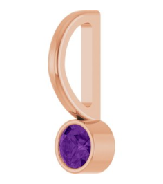 88105 Pendant Set 14K Rose Round Natural Amethyst 3 Mm Polished Natural Amethyst Bezel-Set Pendant