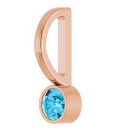 88105 Pendant Set 14K Rose Round Natural Aquamarine 3 Mm Polished Natural Aquamarine Bezel-Set Pendant