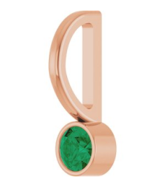 88105 Pendant Set 14K Rose Round Lab-Grown Emerald 3 Mm Polished Lab-Grown Emerald Bezel-Set Pendant