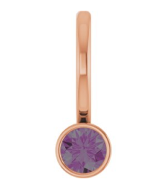 88105 Pendant Set 14K Rose Round Lab-Grown Alexandrite 3 Mm Polished Lab-Grown Alexandrite Bezel-Set Pendant