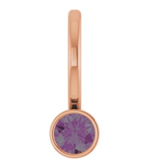 88105 Pendant Set 14K Rose Round Lab-Grown Alexandrite 3 Mm Polished Lab-Grown Alexandrite Bezel-Set Pendant