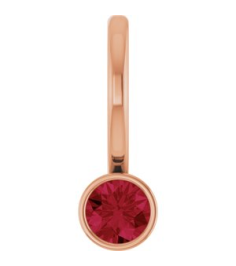 88105 Pendant Set 14K Rose Round Natural Ruby 3 Mm Polished Natural Ruby Bezel-Set Pendant