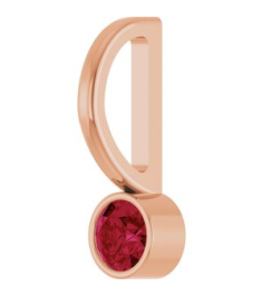 88105 Pendant Set 14K Rose Round Lab-Grown Ruby 3 Mm Polished Lab-Grown Ruby Bezel-Set Pendant