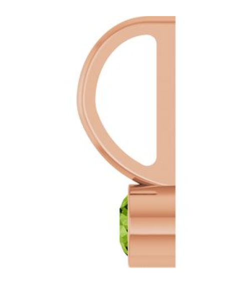 88105 Pendant Set 14K Rose Round Natural Peridot 3 Mm Polished Natural Peridot Bezel-Set Pendant