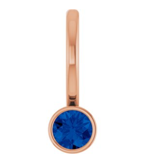 88105 Pendant Set 14K Rose Round Natural Blue Sapphire 3 Mm Polished Natural Blue Sapphire Bezel-Set Pendant