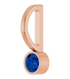 88105 Pendant Set 14K Rose Round Lab-Grown Blue Sapphire 3 Mm Polished Lab-Grown Blue Sapphire Bezel-Set Pendant