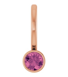 88105 Pendant Set 14K Rose Round Natural Pink Tourmaline 3 Mm Polished Natural Pink Tourmaline Bezel-Set Pendant