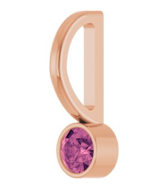 88105 Pendant Set 14K Rose Round Natural Pink Tourmaline 3 Mm Polished Natural Pink Tourmaline Bezel-Set Pendant