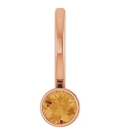 88105 Pendant Set 14K Rose Round Natural Citrine 3 Mm Polished Natural Citrine Bezel-Set Pendant