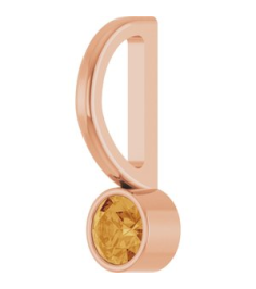 88105 Pendant Set 14K Rose Round Natural Citrine 3 Mm Polished Natural Citrine Bezel-Set Pendant