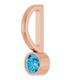 88105 Pendant Set 14K Rose Round Natural Blue Zircon 3 Mm Polished Natural Blue Zircon Bezel-Set Pendant