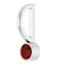 88105 Pendant Set 14K White Round Natural Mozambique Garnet 3 Mm Polished Natural Mozambique Garnet Bezel-Set Pendant