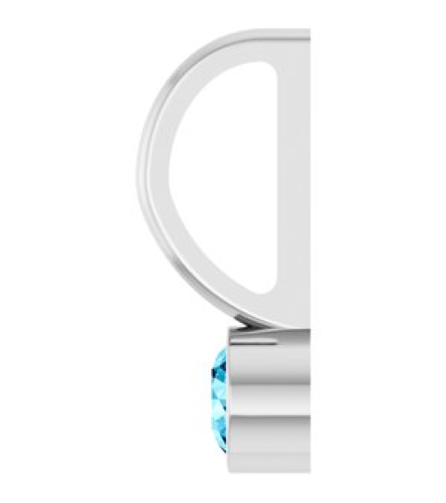 88105 Pendant Set 14K White Round Natural Aquamarine 3 Mm Polished Natural Aquamarine Bezel-Set Pendant