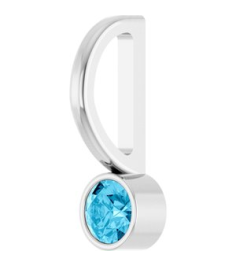 88105 Pendant Set 14K White Round Natural Aquamarine 3 Mm Polished Natural Aquamarine Bezel-Set Pendant