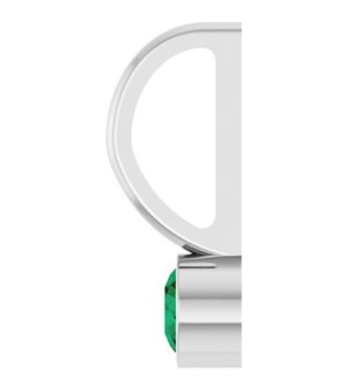 88105 Pendant Set 14K White Round Natural Emerald 3 Mm Polished Natural Emerald Bezel-Set Pendant