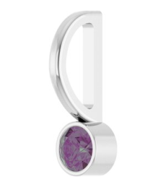 88105 Pendant Set 14K White Round Natural Alexandrite 3 Mm Polished Natural Alexandrite Bezel-Set Pendant