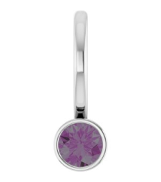 88105 Pendant Set 14K White Round Lab-Grown Alexandrite 3 Mm Polished Lab-Grown Alexandrite Bezel-Set Pendant