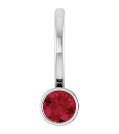 88105 Pendant Set 14K White Round Natural Ruby 3 Mm Polished Natural Ruby Bezel-Set Pendant