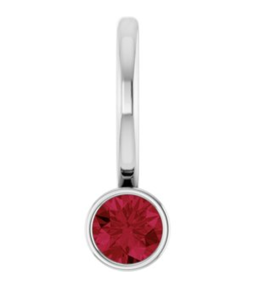 88105 Pendant Set 14K White Round Natural Ruby 3 Mm Polished Natural Ruby Bezel-Set Pendant