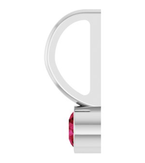 88105 Pendant Set 14K White Round Lab-Grown Ruby 3 Mm Polished Lab-Grown Ruby Bezel-Set Pendant
