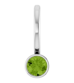88105 Pendant Set 14K White Round Natural Peridot 3 Mm Polished Natural Peridot Bezel-Set Pendant