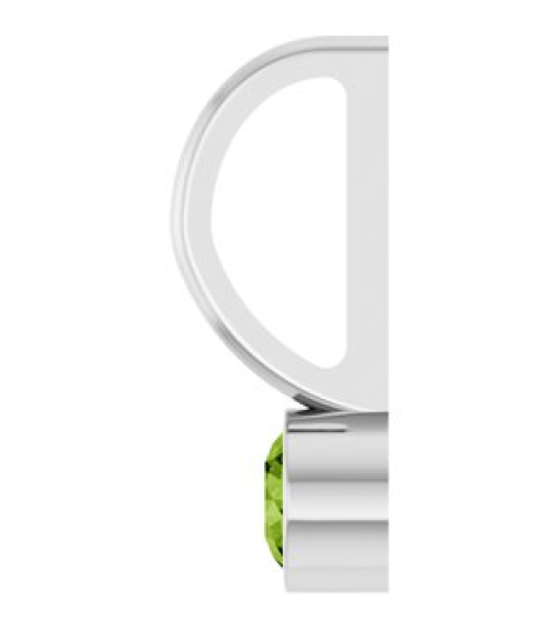 88105 Pendant Set 14K White Round Natural Peridot 3 Mm Polished Natural Peridot Bezel-Set Pendant