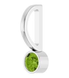 88105 Pendant Set 14K White Round Natural Peridot 3 Mm Polished Natural Peridot Bezel-Set Pendant
