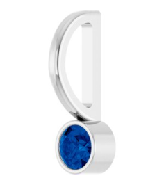 88105 Pendant Set 14K White Round Natural Blue Sapphire 3 Mm Polished Natural Blue Sapphire Bezel-Set Pendant
