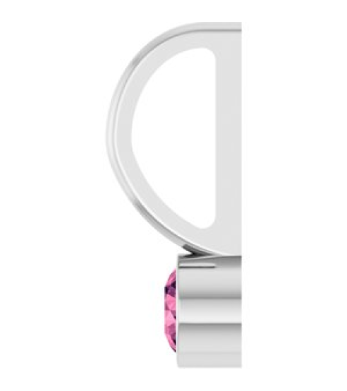 88105 Pendant Set 14K White Round Natural Pink Tourmaline 3 Mm Polished Natural Pink Tourmaline Bezel-Set Pendant